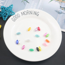 Color with holes rice grain beads 6 * 12mmABS imitation pearl handmade string Jewellery clothing accessories wheat ear material