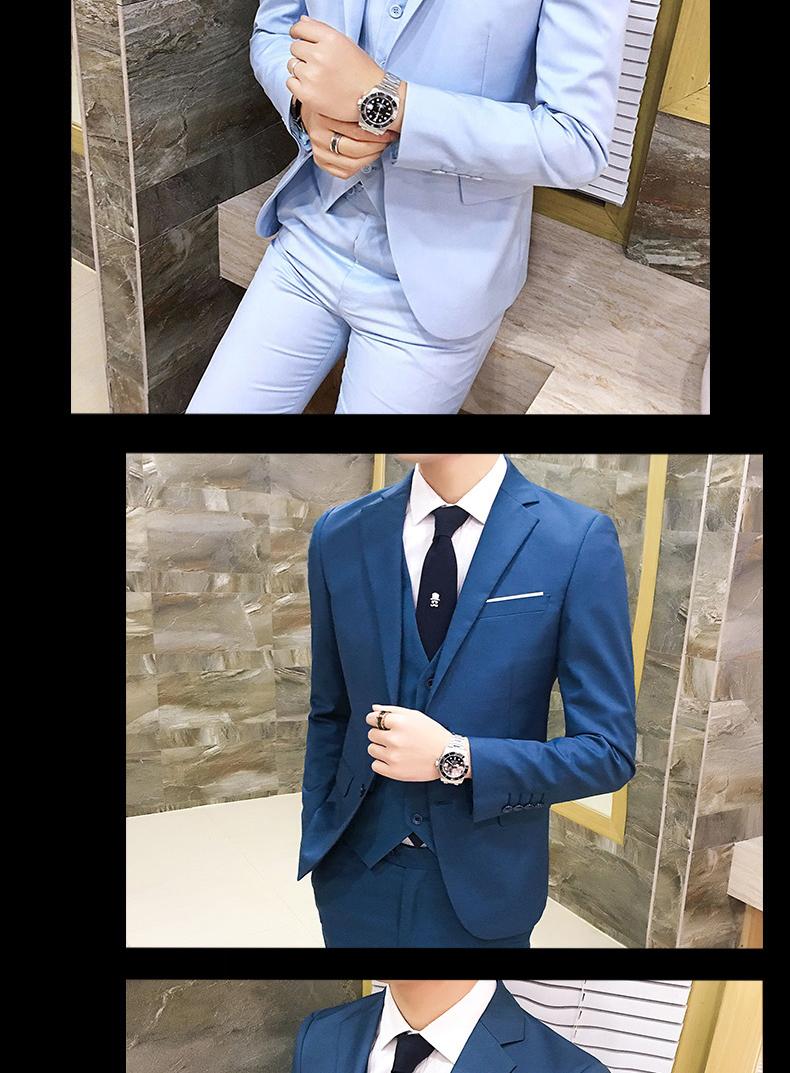 Bộ đồ vest nam ba mảnh công sở áo nam