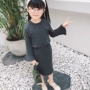 Bộ đồ trẻ em 2018 mùa thu mới cho trẻ em quần áo bé gái xòe tay áo dài nửa váy công chúa hai mảnh phù hợp với 4411 shop quần áo trẻ em