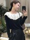 Spring wear ruffled off-shoulder sweater women's 2026 new style unique and beautiful one-shoulder top