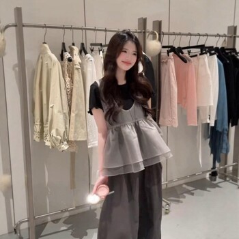 Back Bow Tie See-Through Mesh Camisole for Women 2026 Summer New Style Loose Layered Sleeveless Top