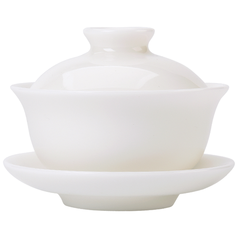 JiaXin dehua white porcelain only three tureen large ceramic tea cup kung fu tea bowl medium cup tea accessories