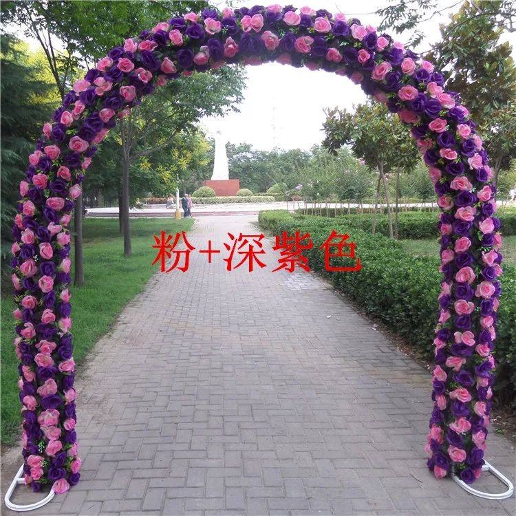 Full flower arch Wedding flower door Rose silk flower arch Happiness door Rainbow door Opening celebration props supplies