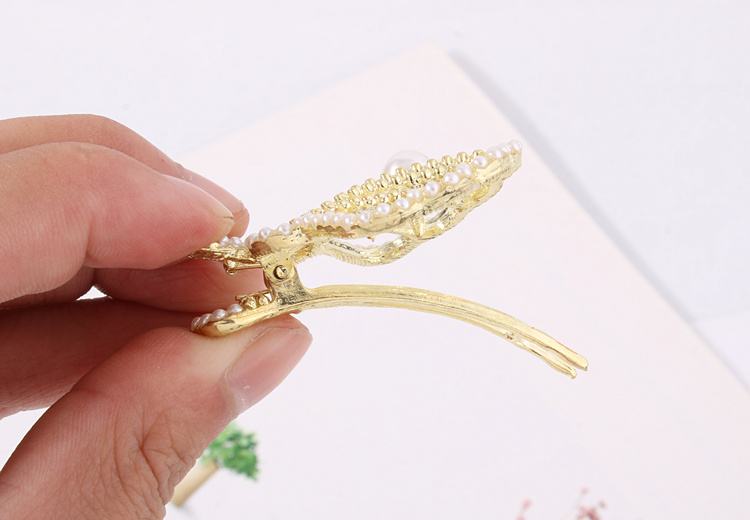 Phiên bản Hàn Quốc của East Gate vỏ kẹp tóc ngọc trai clip kim loại khung bên clip trở lại đầu cô gái trái tim tóc thẻ đầu trang sức - Kính kính chrome hearts