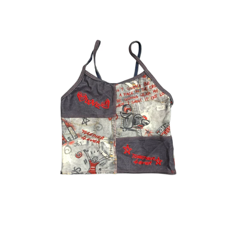 Древний винтаж Хайтао Американский тысячелетний горячая девушка ветерY2K винтаж мультфильм мультфильм Странствующий купальный костюм снаружи рубашка