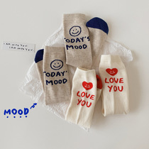 South Korea Tide Socks 2021 New Children Socks Spring Autumn Straight Barrel Loving Smiley Face Boy Girl Autumn Winter Midseason Socks
