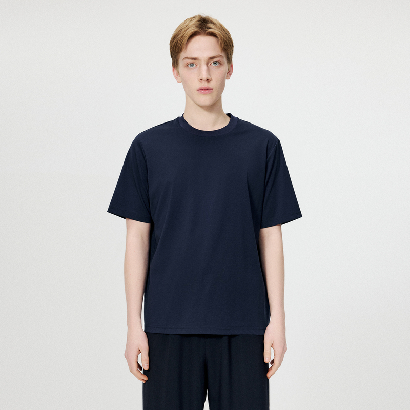「Varly」Lyocell Blend Cool-Feeling Easy-Care Short-Sleeve T-Shirt Monody Silhouette 「Varly」Lyocell Blend Cool-Feeling Easy-Care Short-Sleeve T-Shirt Monody Silhouette