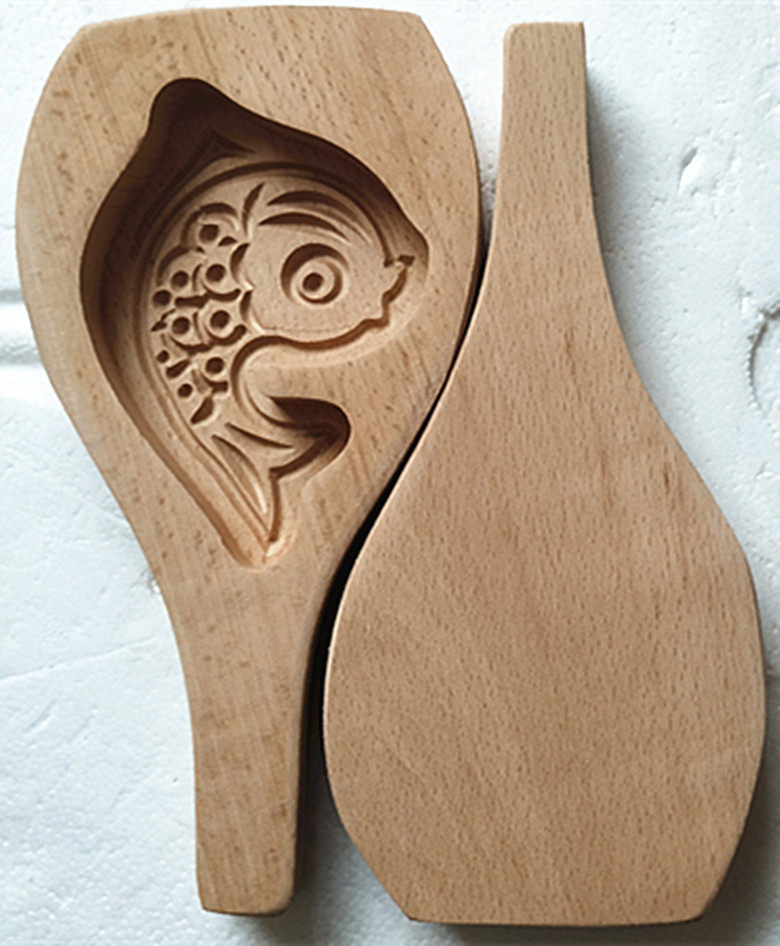 Small number of wood noodles Cardiness Flower Pattern Steamed steamed buns Steamed Bun and Artisanal Crucian Carp Fish Shaped Pasta Baking Molds