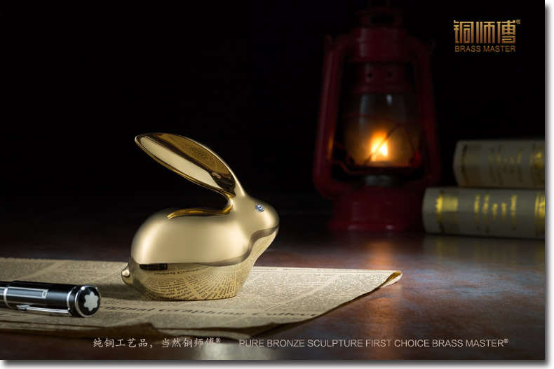 Đồng thạc sĩ đồ trang trí bằng đồng "Pha Lê copper rabbit" thủ công đồ trang trí trang trí nhà