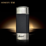 Металлическая ультратонкая ветрозащитная креативная зажигалка, из натуральной кожи, подарок на день рождения