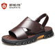 Sandals Men's Summer ໃຫມ່ຫນັງແທ້ອ່ອນຂອງເກີບຫາດຊາຍເກີບຜູ້ຊາຍຮ້ອນ Outerwear ສອງຈຸດປະສົງ sandals ແລະ Slippers trendy