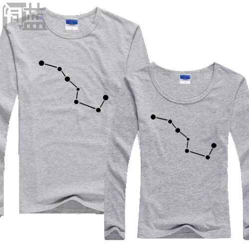 Autumn Taoist Xuanmen Beidou 7 Seven Star Array Women Men's Long Sleeve T-shirt Taoist Health Clothing Astronomy Pattern