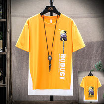 Big Boy T-shirt 12 junior high school students 14 boys 13 half sleeves 15 years old fat big boy 17 cotton short sleeve T-shirt clothes