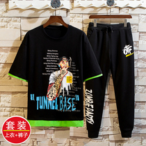 12 big children short sleeve T-shirt 13 boys summer 14 junior high school students 15 sports suit 16-year-old handsome cotton clothes