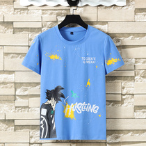 Boy T-shirt short sleeve summer dress 12 boy pure cotton blouse 13 Korean version tide CUHK boy 15-year-old summer handsome clothes
