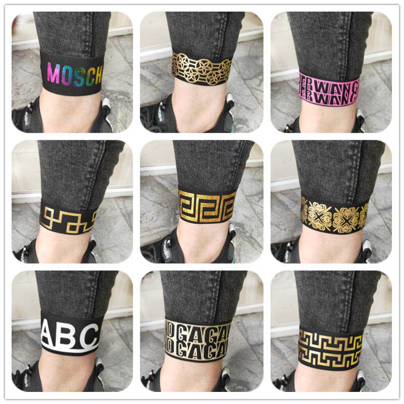 10 pairs of foreign trade trousers cuffs elastic cuffs color printing rubber band elastic belt super many styles