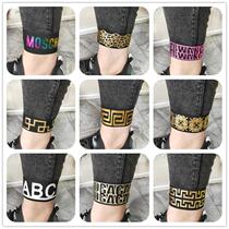 10 pairs of foreign trade pants foot opening cuffs Elastic Closets Colored Printed Rubber Band Flex Ultra Multi Styles