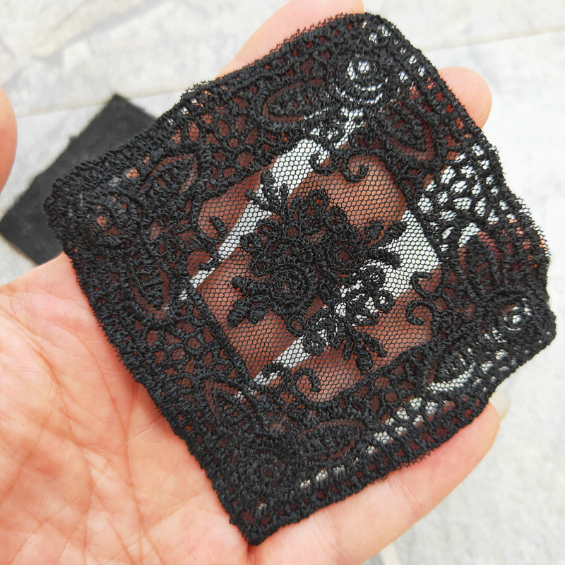 1 yuan 6 pieces of retro mesh embroidery patch cloth stickers black mesh embroidery patch decoration hand-stitched cloth patch