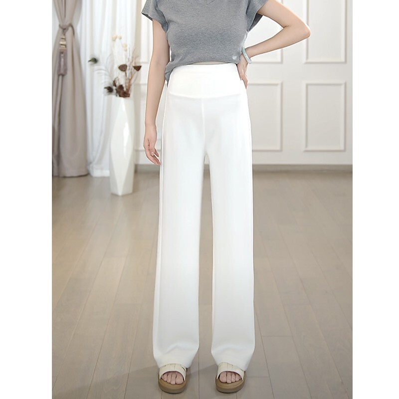 Maternity Pants Summer 2025 Maternity Wear Hot Style New Cool Belly Support Draped Pants Quality Narrow Wide Leg Pants