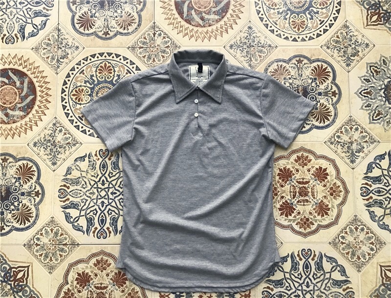 Ami 咔叽 Mỹ retro handmade tre bông cổ áo cổ áo POLO áo sơ mi nam ngắn tay không-Henry cổ áo T-Shirt nam mùa hè