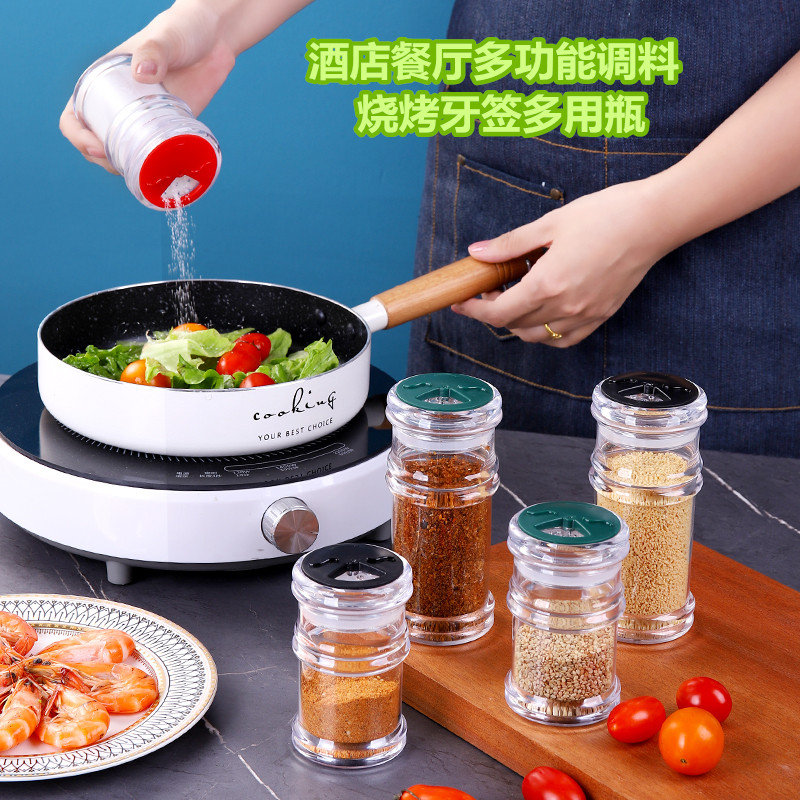 Kitchen Acrylic Plastic Seasoned Bottle Home Toothpicks Silo Hotel Dining Room Hooch Pepper Powder Chili Salt Taste Fine Sugar Rinting