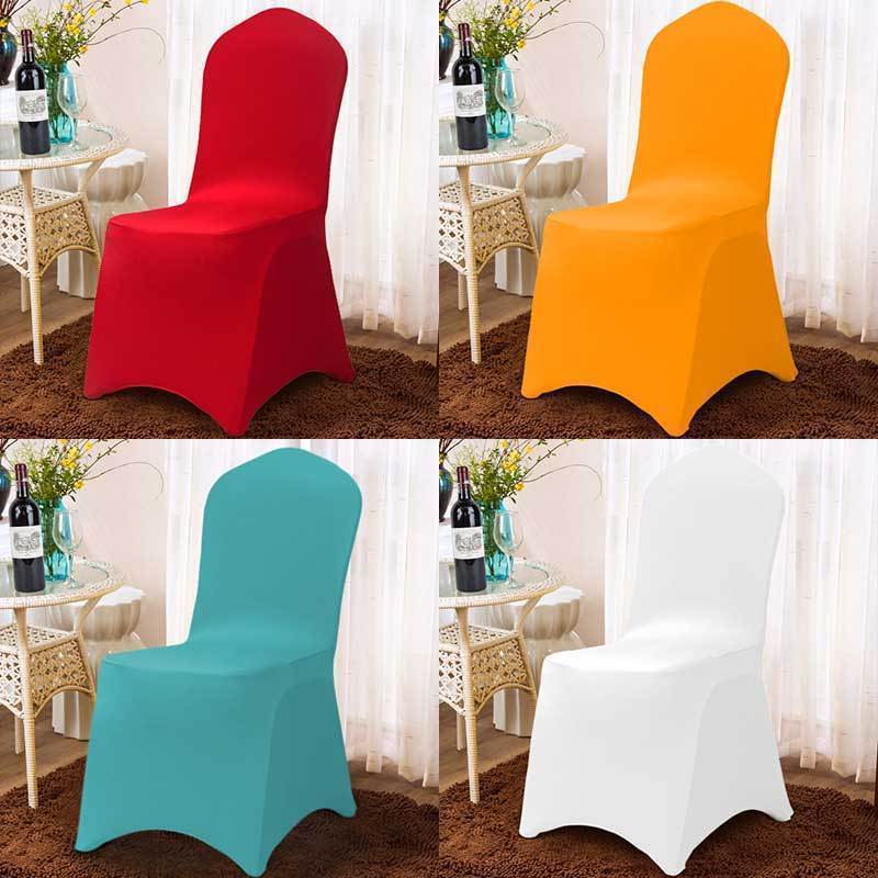Hotel elastic chair cover thickened banquet hotel meeting wedding wedding dining room even body white chair cover custom