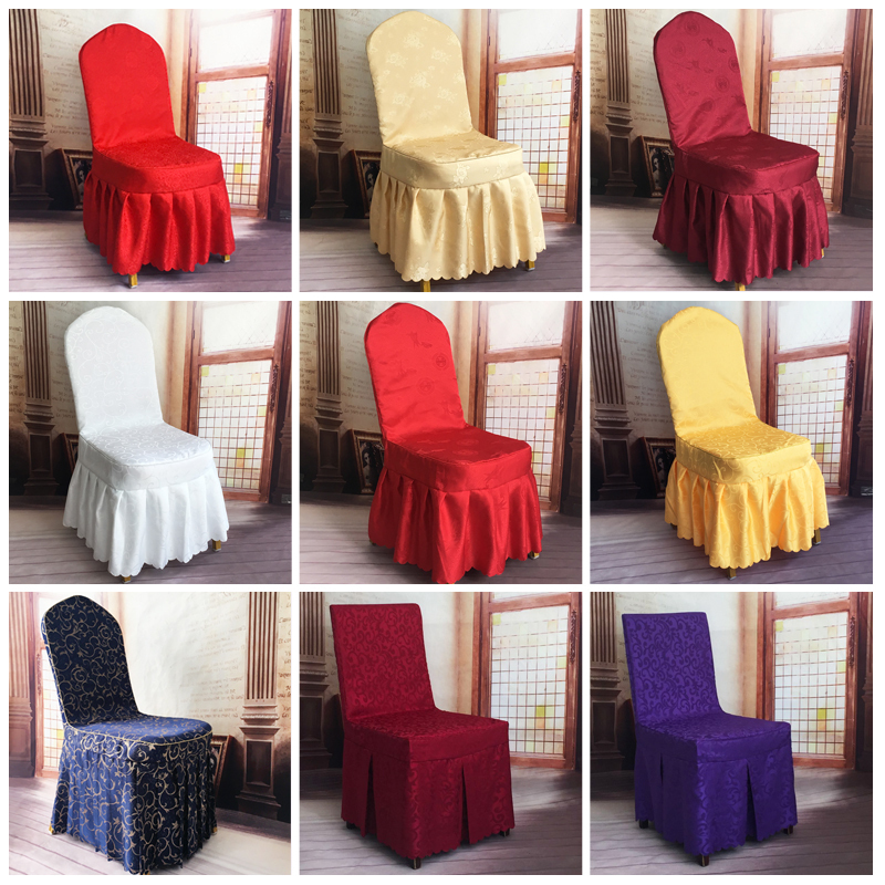 Hotel chair cover European red Hotel chair cover Dining room tablecloth Wedding wedding banquet celebration stool cover Bow