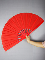 Dance fan Red bamboo bone plain noodles Tai chi fan No word no picture Martial arts Tai chi sound fan encrypted fabric easy to open and close