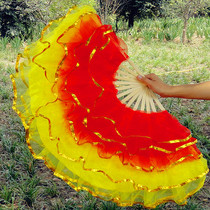 Square dance fan 3 layers four layers five layers gauze fan 36 cm 40 cm bamboo bone fan Yangko dance performance props
