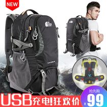 Outdoor Backpack Mountaineering Bag Shoulder Mens Travel Bag Tourist Bag Womens Waterproof Large Capacity Lightweight 60 liters