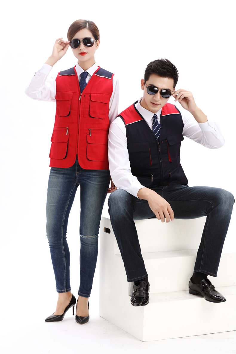 Áo vest công sở tùy chỉnh ngoài trời nhiếp ảnh gia đám cưới bông nhà máy tự động sửa chữa dày vest vest nam và nữ áo ghi lê