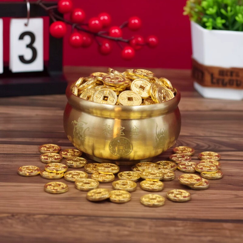 Mini Golden Coins, Five Emperors' Coins, Money Tree Coins, Treasure Bowl, Rice Jar Decoration, Creative Ornaments, Crafts Mini Golden Coins, Five Emperors' Coins, Money Tree Coins, Treasure Bowl, Rice Jar Decoration, Creative Ornaments, Crafts