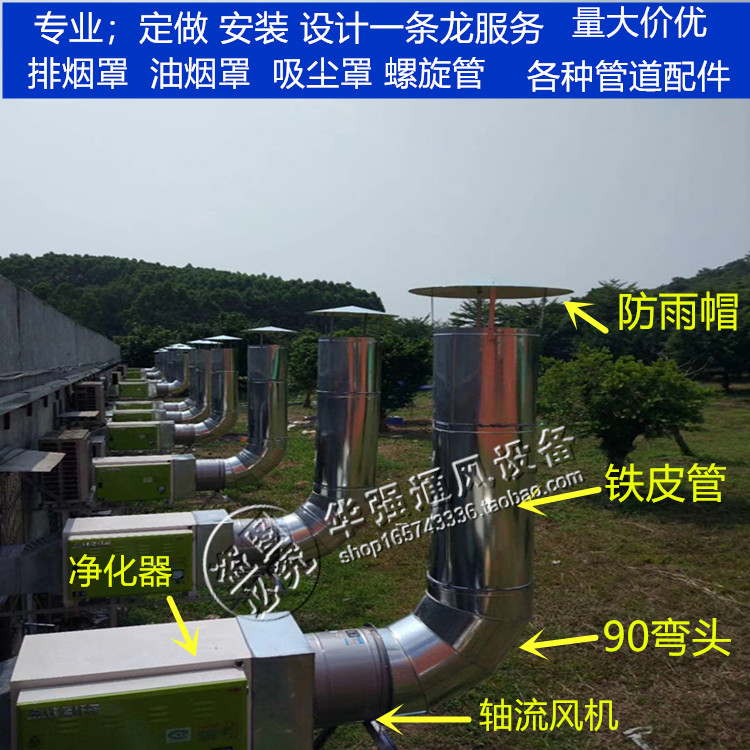 Galvanized white iron spiral duct smoke exhaust ventilation duct range hood pipe round pipe fire smoke exhaust pipe common plate