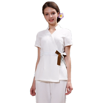 Ninghe beautician work clothes spring and summer high-end beauty salon work clothes temperament health center foot bath technician clothes set