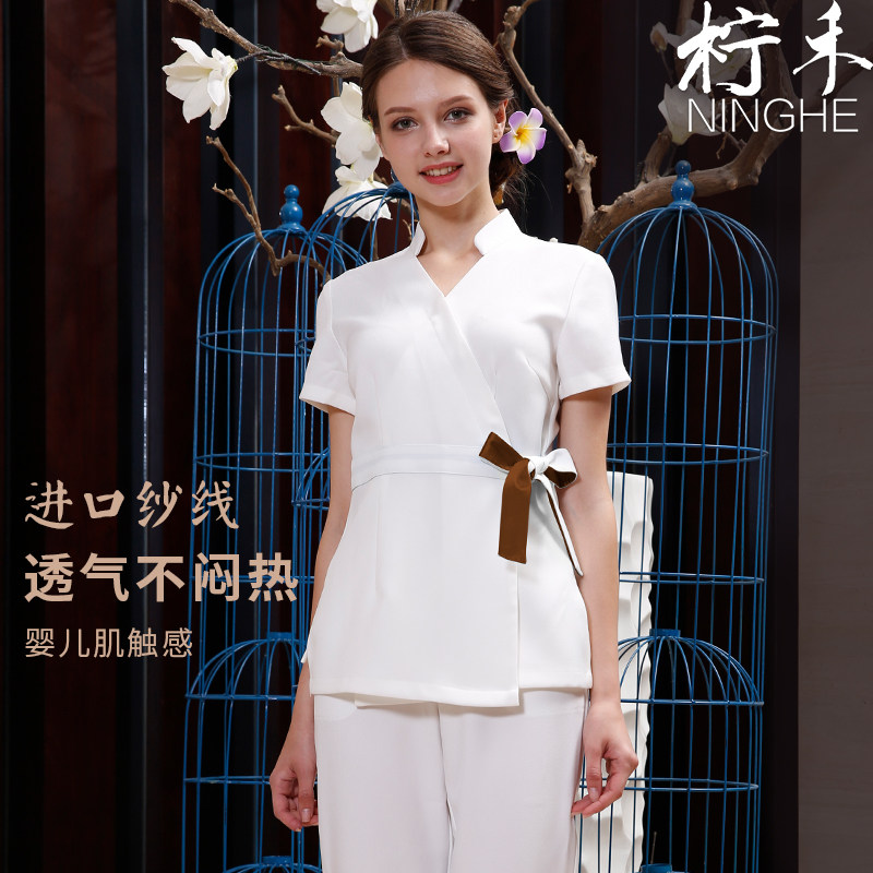 Ninghe beautician work clothes female summer high-end beauty salon work clothes air quality health hall foot bath technician clothes suit