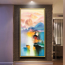 Zhao Wuchi hand-painted abstract oil painting modern simple landscape landscape porch decorative painting vertical large murals