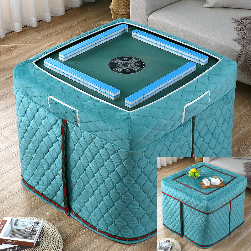 Square mahjong machine grilled fire enclosure grilled fire table cover set electric stove cover quilted thickened mahjong table cover cloth winter