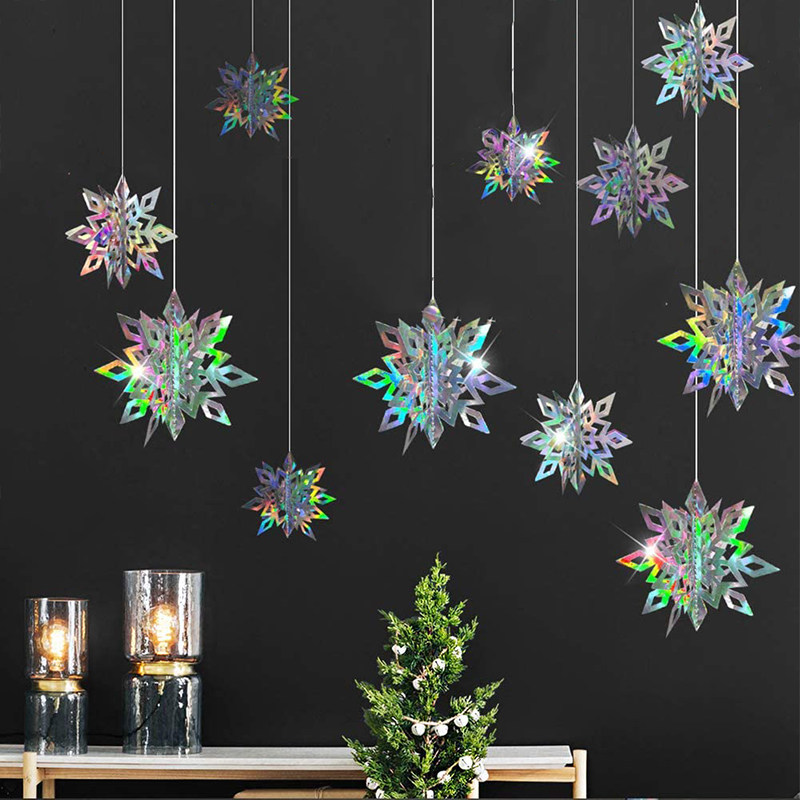Christmas scene layout wedding background wall new house ceiling hanging decoration shop indoor beautiful Chen props three-dimensional snowflake