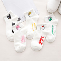 ins Net red socks womens socks tide cute Korean version of low-help shallow mouth Japanese cartoon students spring and summer thin low waist