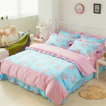 100%cotton Korean version of the kit Cotton twill four-piece set 1 5m1 8m bed sheet duvet cover bedding