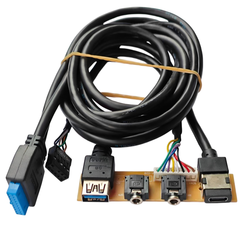 Chassis Front Panel Type-C+Usb3.2 Interface Baffle Cable/19Pin to Type-C Front Panel C Female USB Extension Cable