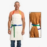 古雷米 Кофейный хлопковый фартук для работы, в британском стиле, делается под заказ, с печатью вашего логотипа