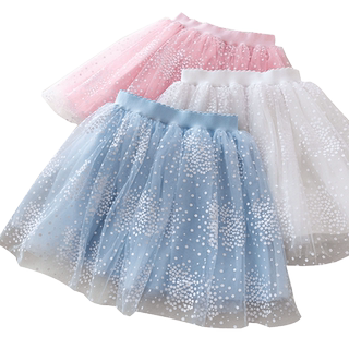 断码清仓女童短裙半身裙春秋新款儿童中大童女孩蓬蓬花朵网纱裙子