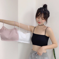 New all-match chest-wrapped anti-light underwear girl student bottoming camisole with ice silk tube top with chest pad