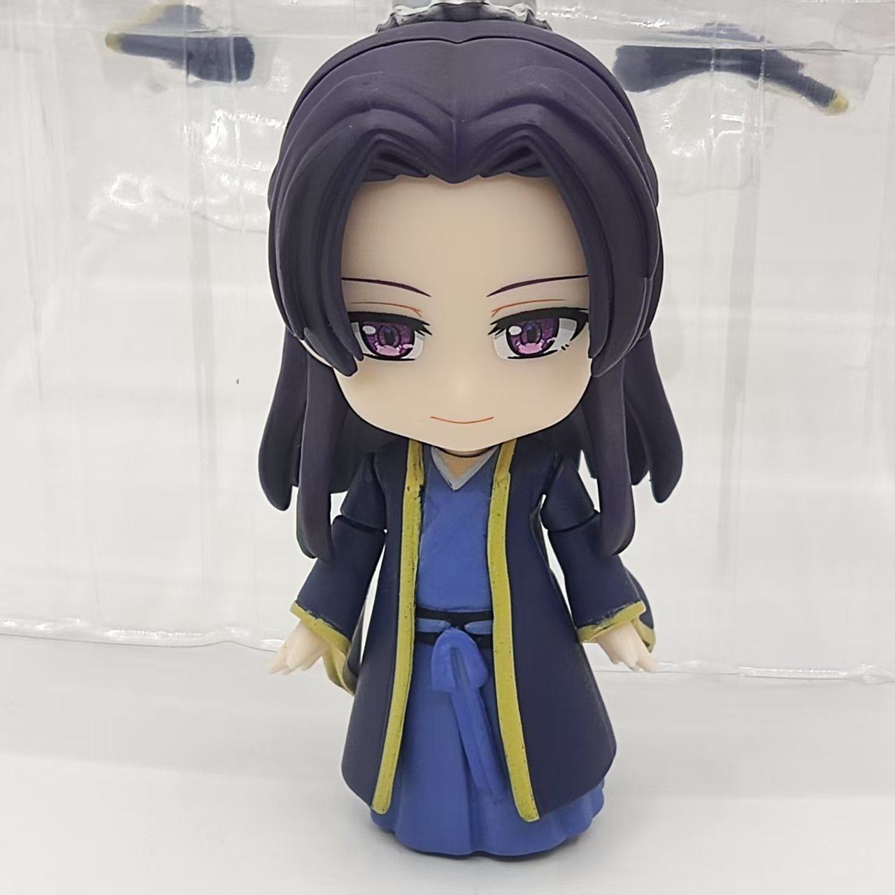 Fan-made The Apothecary Diaries Jinshi chibi figure front view in layered blue and purple robes