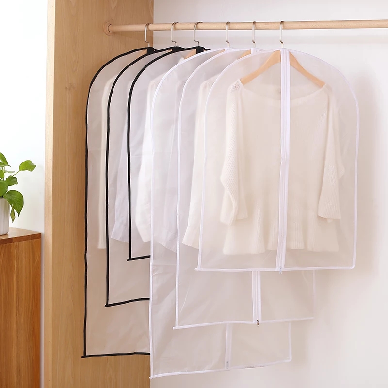 Waterproof 8 mounted odorless washable transparent hanging clothes dust cover thickened hanging clothes bag large coat hood Western suit jacket