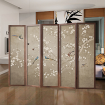 New Chinese-style screen entrance door brake living room partition Bedroom occlusion home office solid wood folding and moving