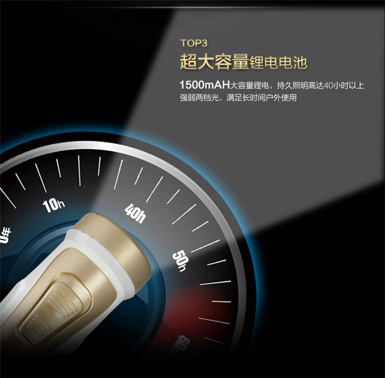 Yage LED đèn pin lithium có thể sạc lại pin chiếu sáng nhà ngoài trời khẩn cấp mini pocket xách tay đèn pin nhỏ den pin sieu sang chieu xa 1000m