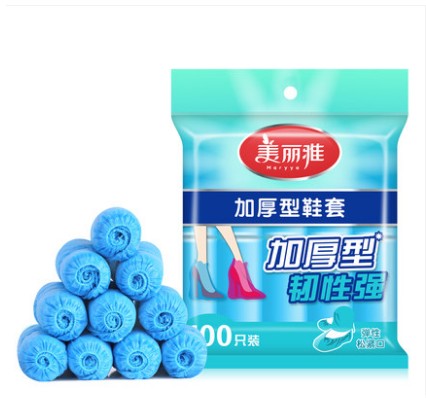 Melia thick shoe cover dustproof waterproof and rainproof wear-resistant environmental protection 100 pack thick foot cover