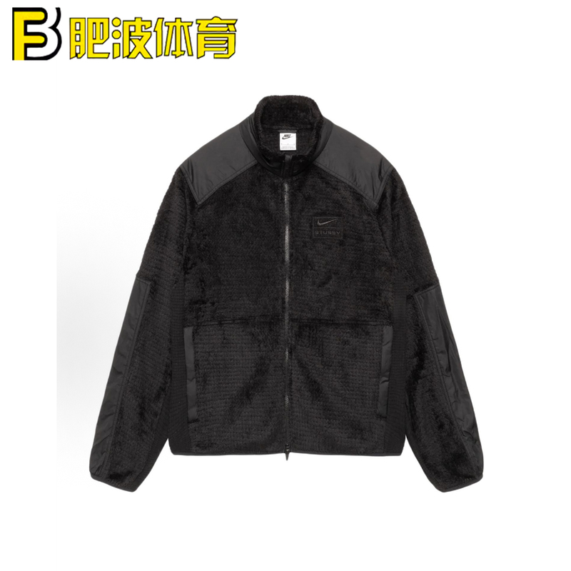 Nike Stussy Joint Brand Functional Patchwork Fleece-Lined Warm Sports Casual Jacket Hq8525-010